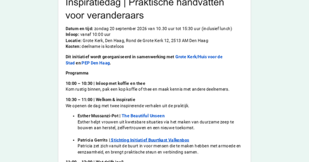 Praktische handvatten voor veranderaars in Den Haag